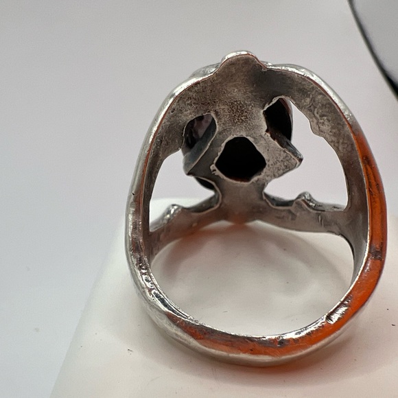 Native American inspired turquoise stone sterling ring  style size 9 hand design - Picture 3 of 7